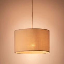Abat-jour cylindrique en coton D60cm - beige roucas