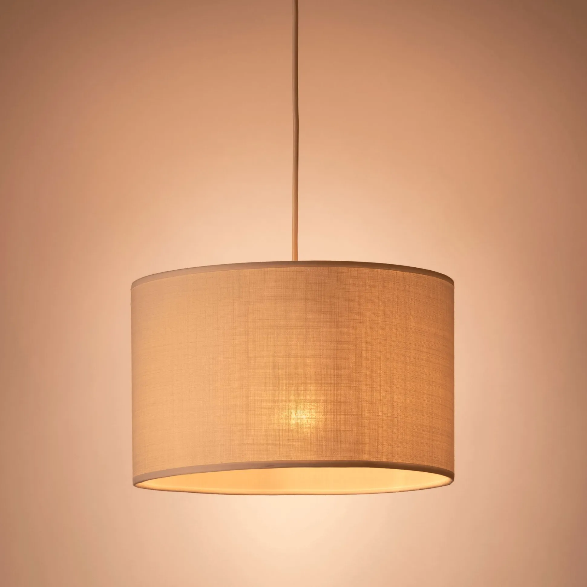 Abat-jour cylindrique en coton D60cm - beige roucas