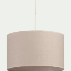 Abat-jour cylindrique en coton D60cm - beige roucas