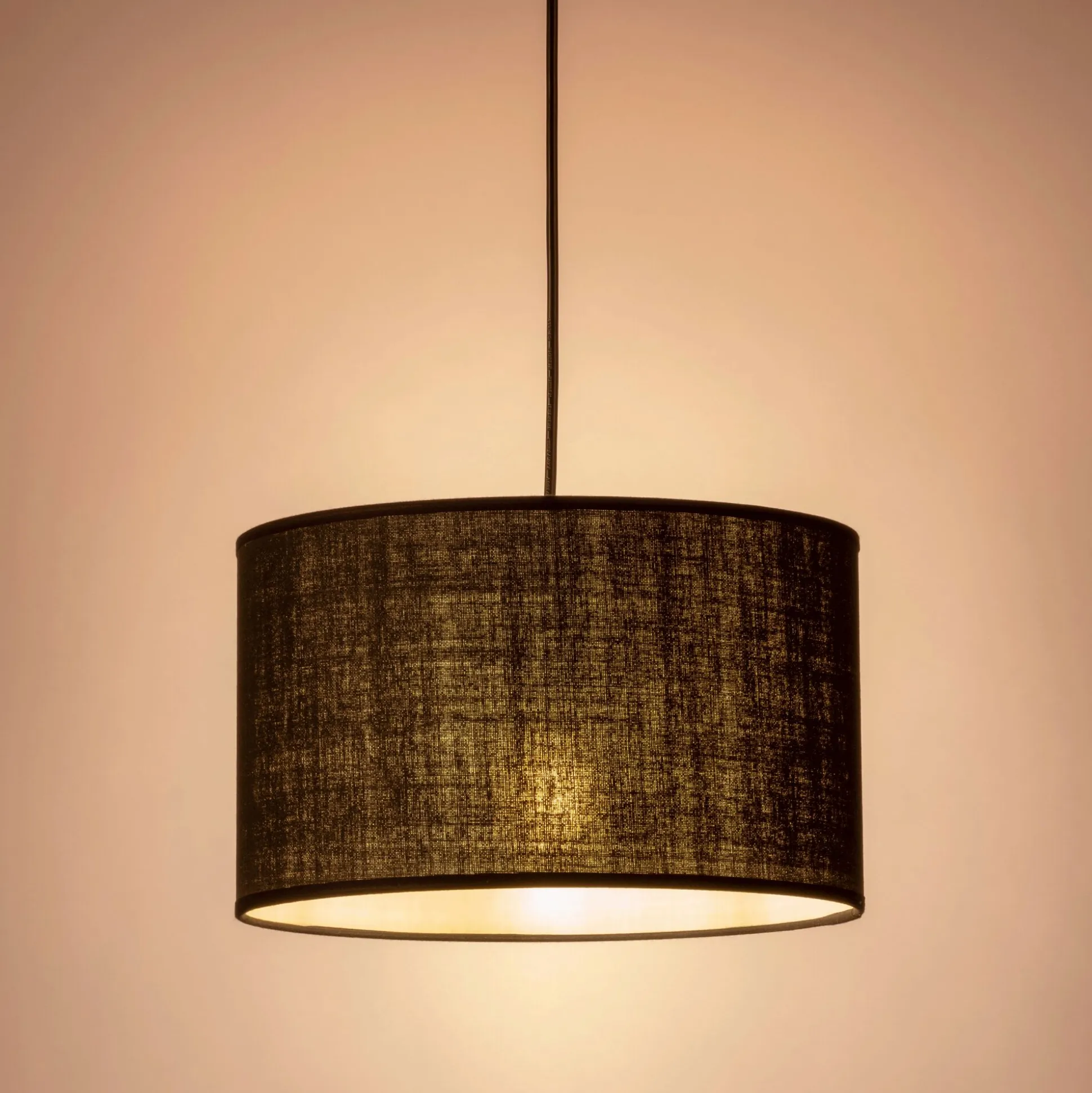 Abat-jour cylindrique en coton D40cm - noir
