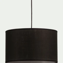 Abat-jour cylindrique en coton D40cm - noir