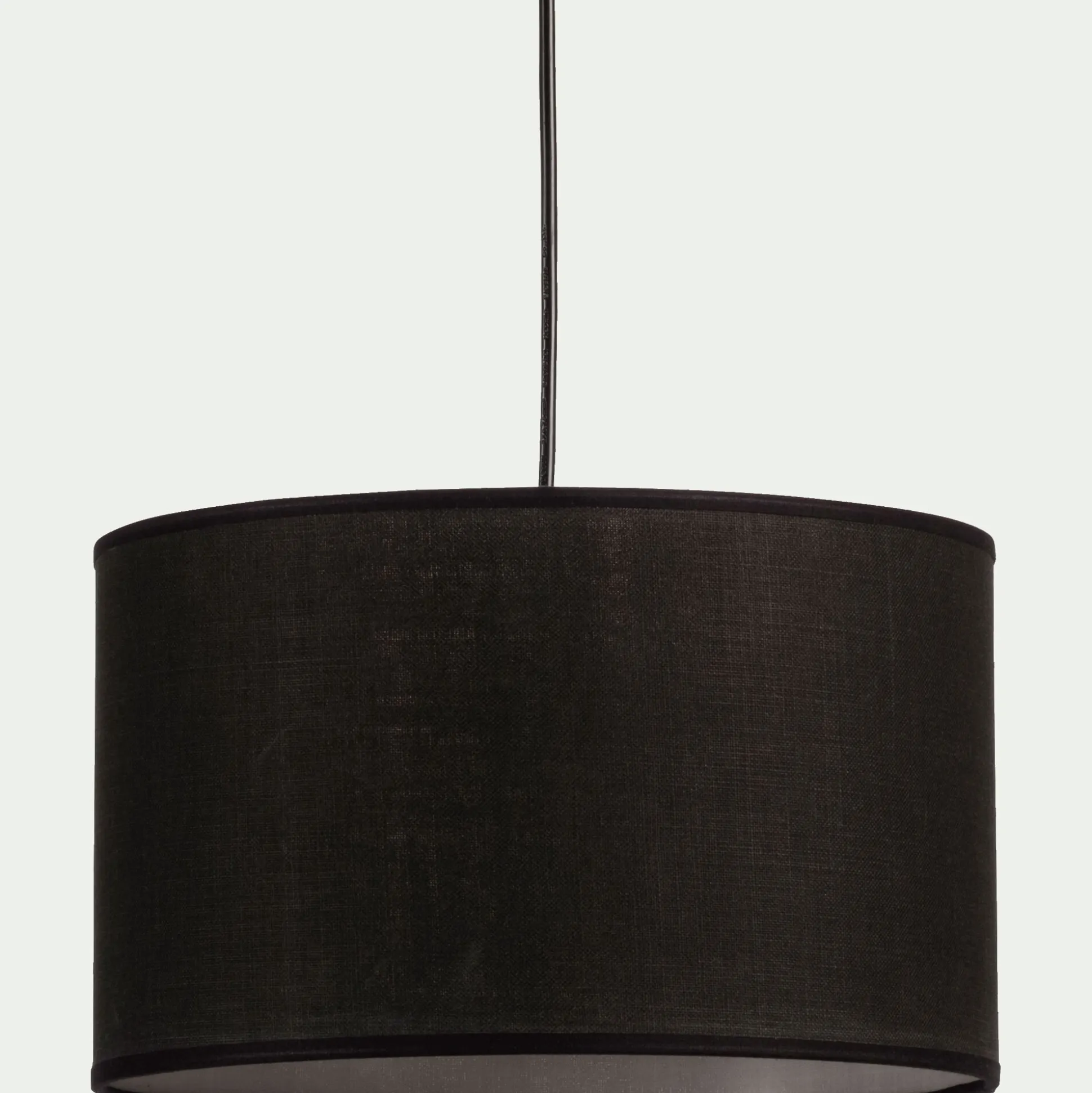 Abat-jour cylindrique en coton D40cm - noir
