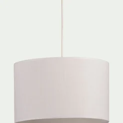Abat-jour cylindrique en coton D40cm - blanc capelan