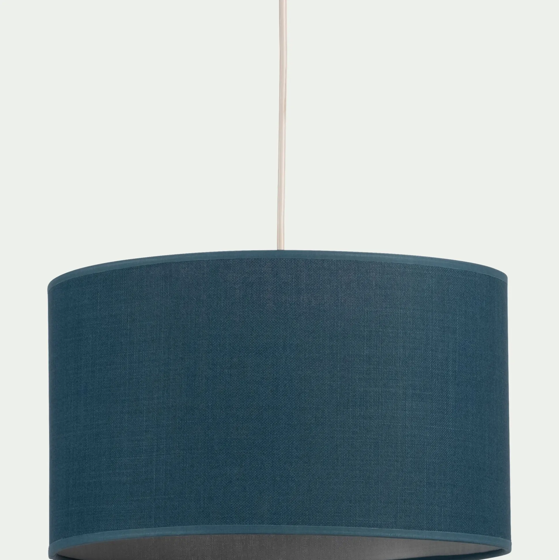 Abat-jour cylindrique en coton D40cm - bleu figuerolles