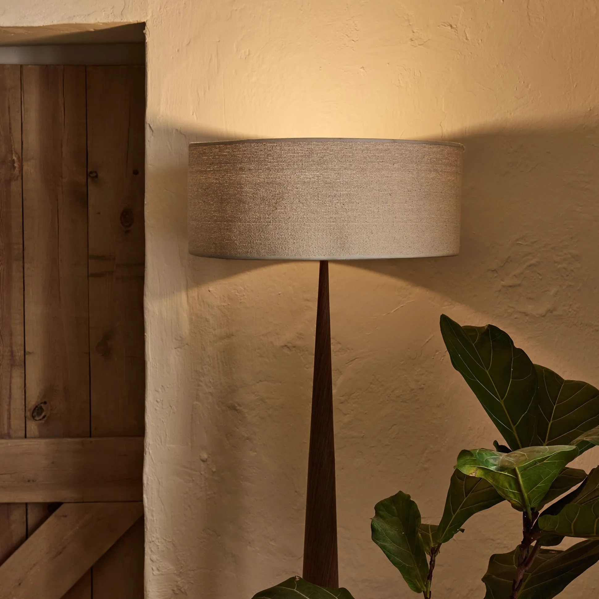 Abat-jour cylindrique en coton D50cm - blanc écru
