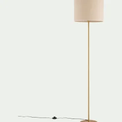 Abat-jour cylindrique en coton D40xH30cm - naturel