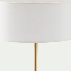 Abat-jour cylindrique en coton D32cm - blanc