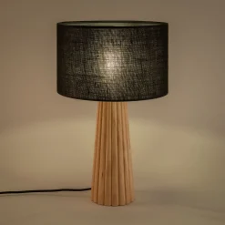 Abat-jour cylindrique en jute D32cm - noir