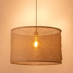 Abat-jour cylindrique en lin D60cm - beige