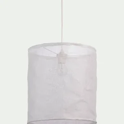 Abat-jour cylindrique en lin D35cm - blanc