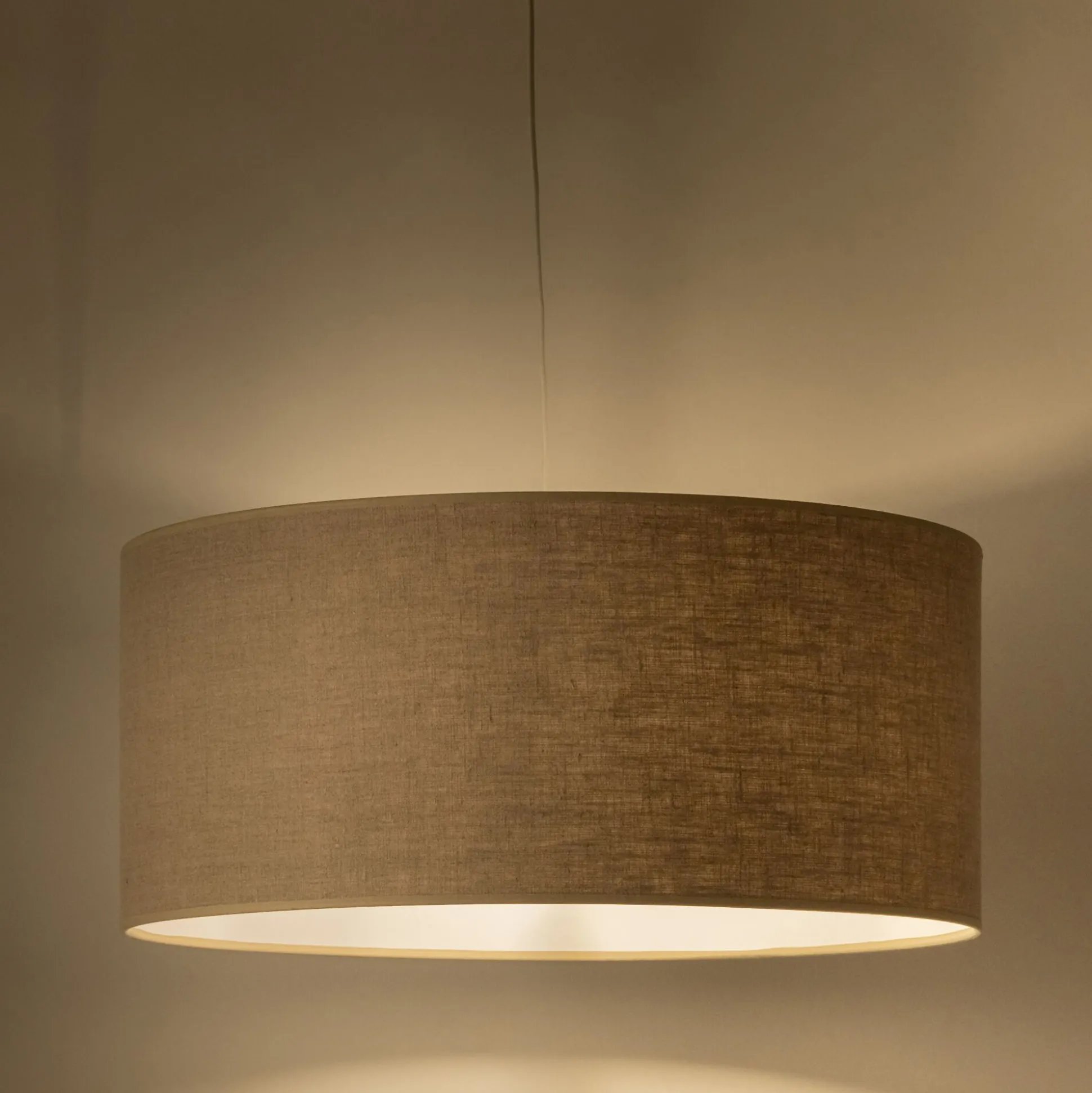 Abat-jour cylindrique en lin D55cm - naturel