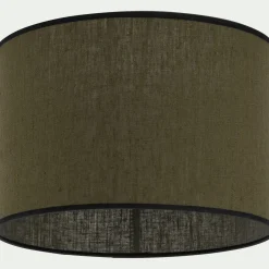 Abat-jour cylindrique en lin D32cm - vert