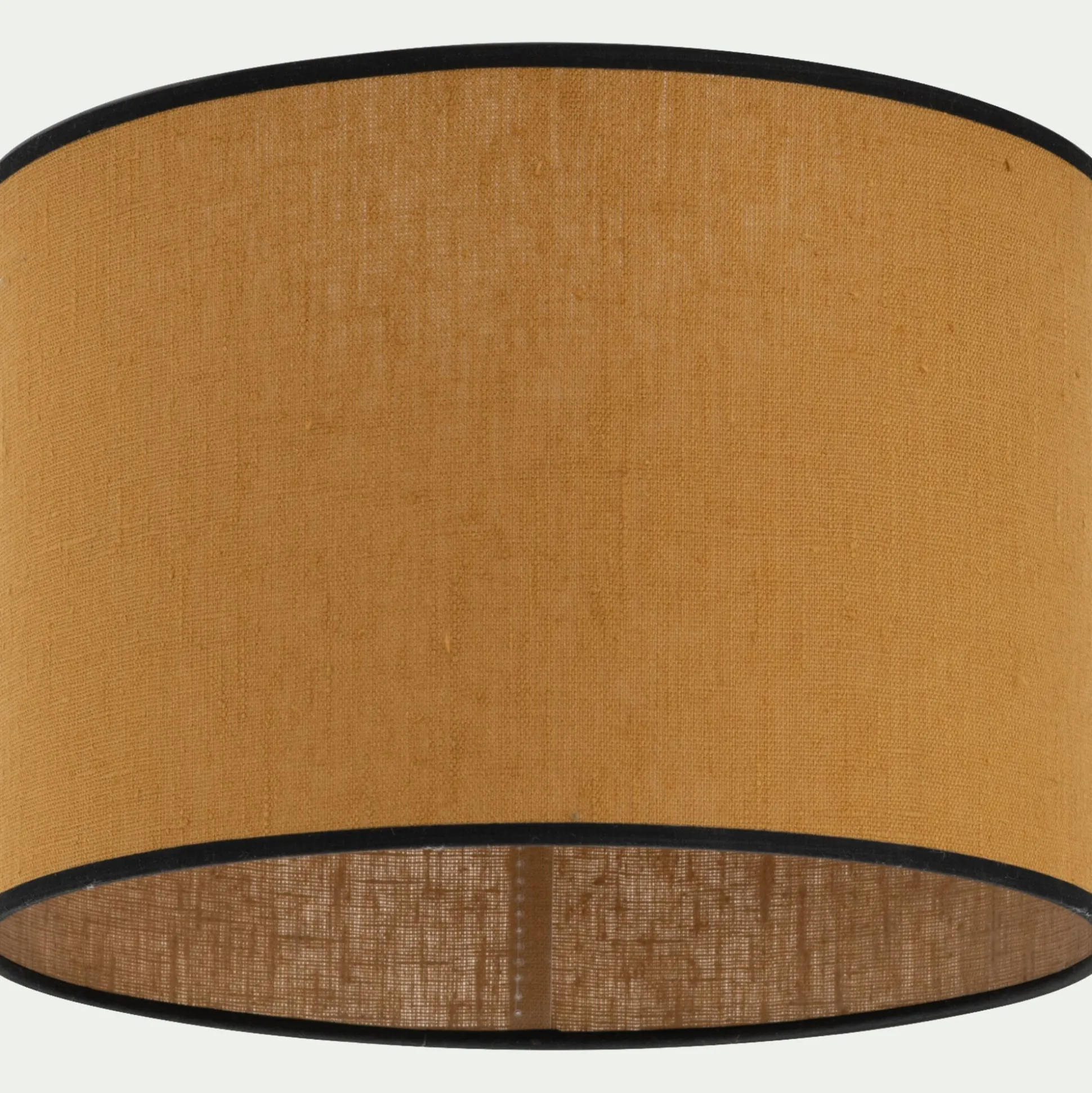 Abat-jour cylindrique en lin D32cm - jaune miel