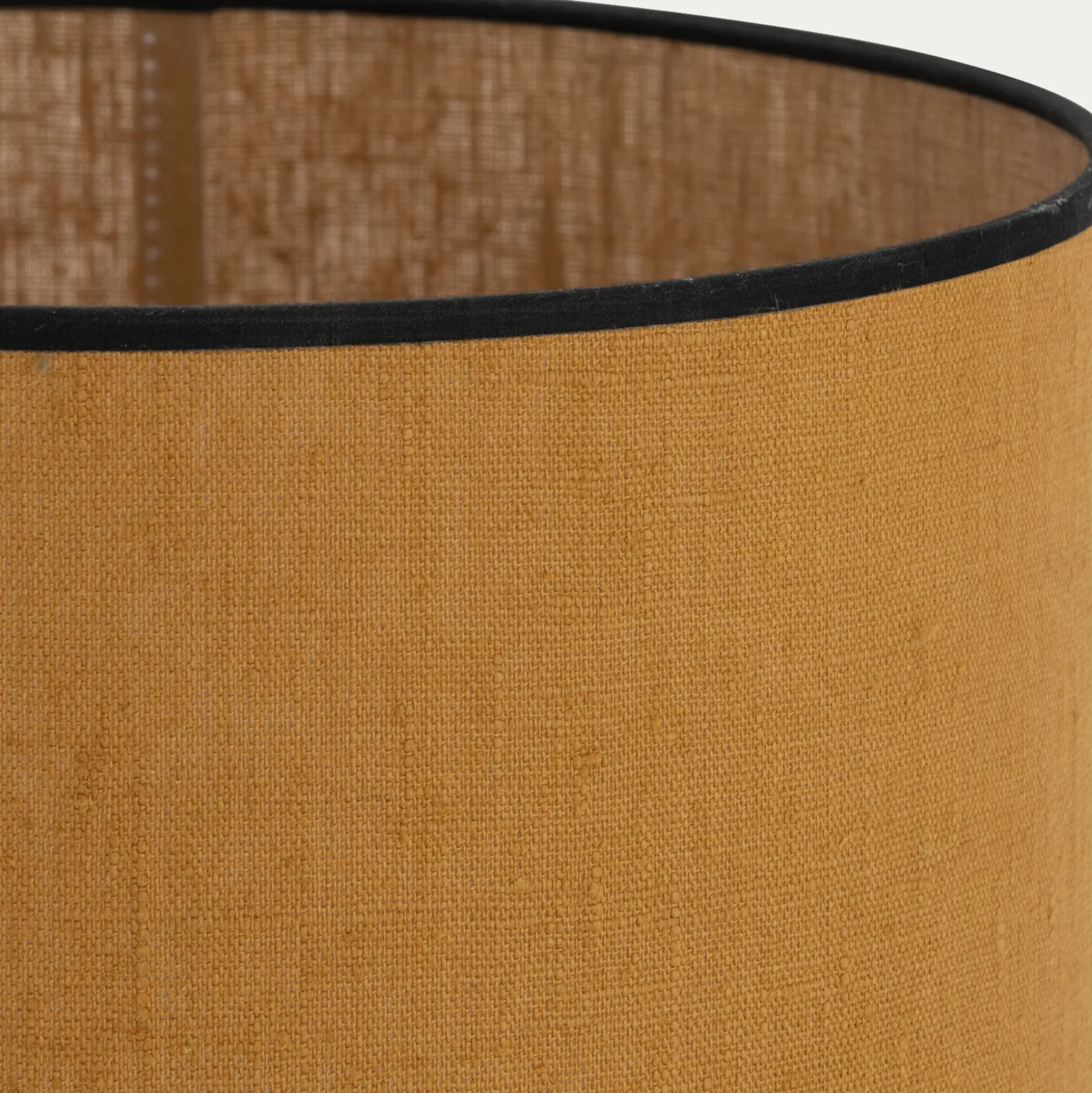 Abat-jour cylindrique en lin D32cm - jaune miel