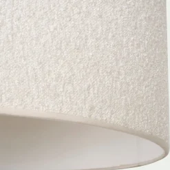 Abat-jour cylindrique en tissu bouclette D50cm - blanc