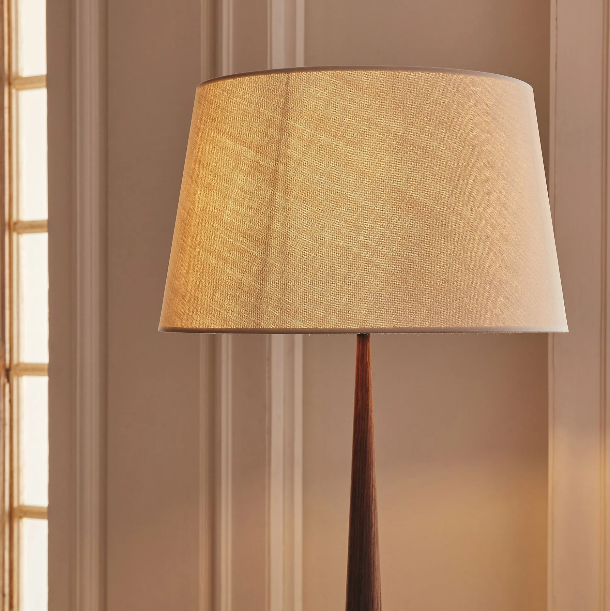 Abat-jour tambour en coton - D45cm beige roucas
