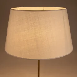 Abat-jour tambour en coton D45cm - blanc capelan