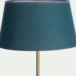 Abat-jour tambour en coton D33cm - bleu figuerolles