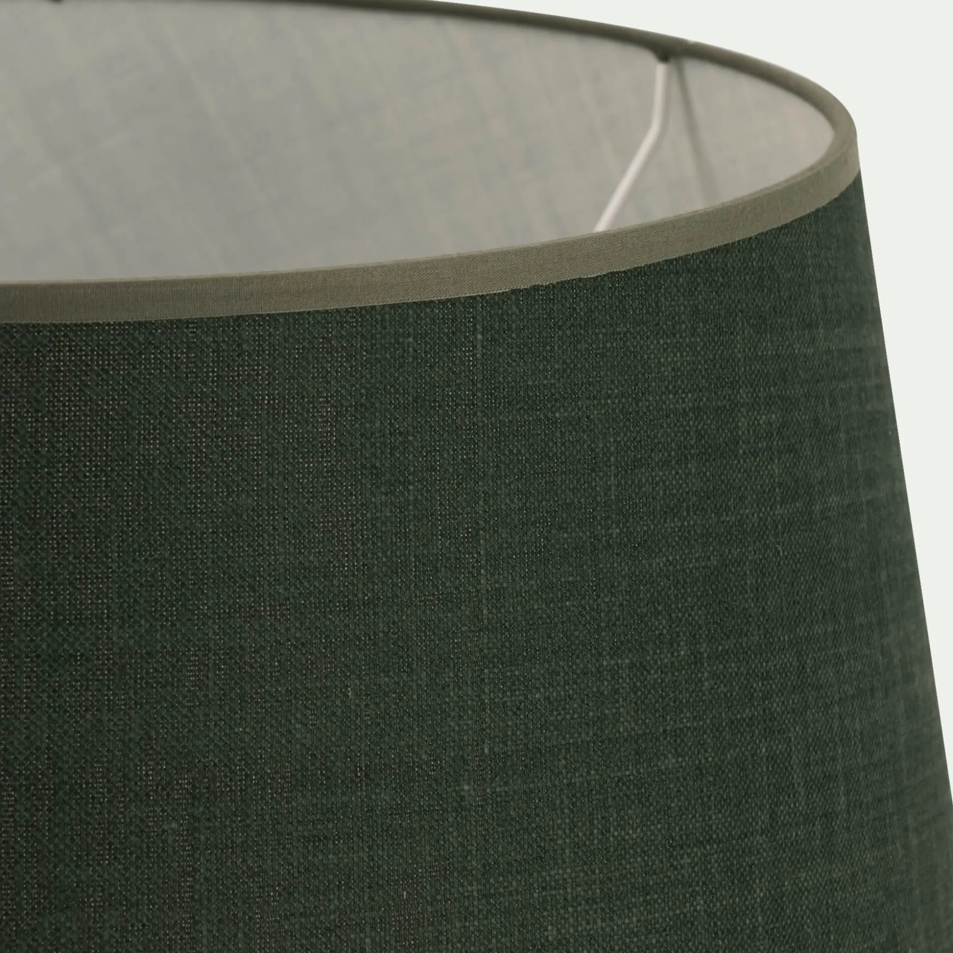 Abat-jour tambour en coton D45cm - vert cèdre