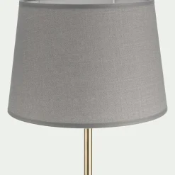 Abat-jour tambour en coton D18cm - gris restanque