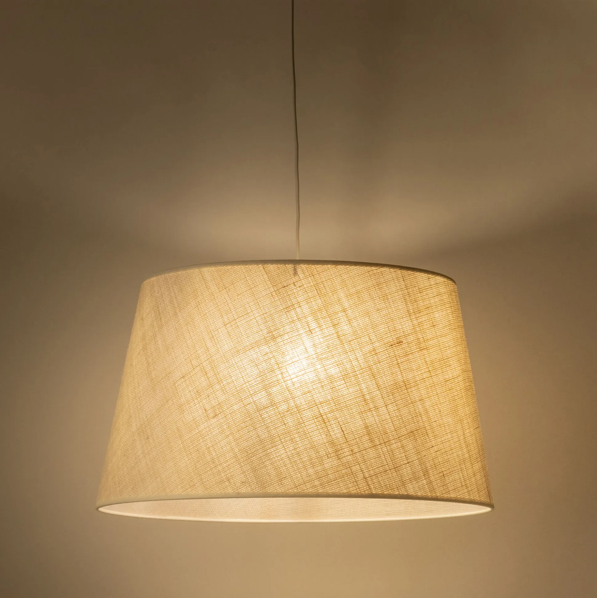 Abat-jour tambour en jute D45cm - blanc écru