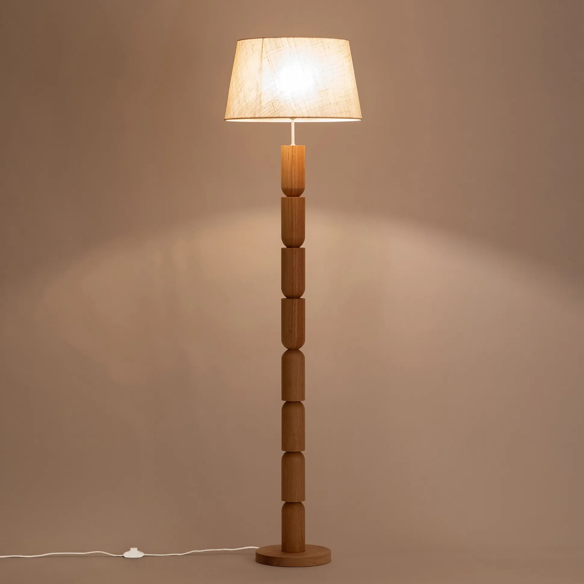 Abat-jour tambour en jute D45cm - blanc écru