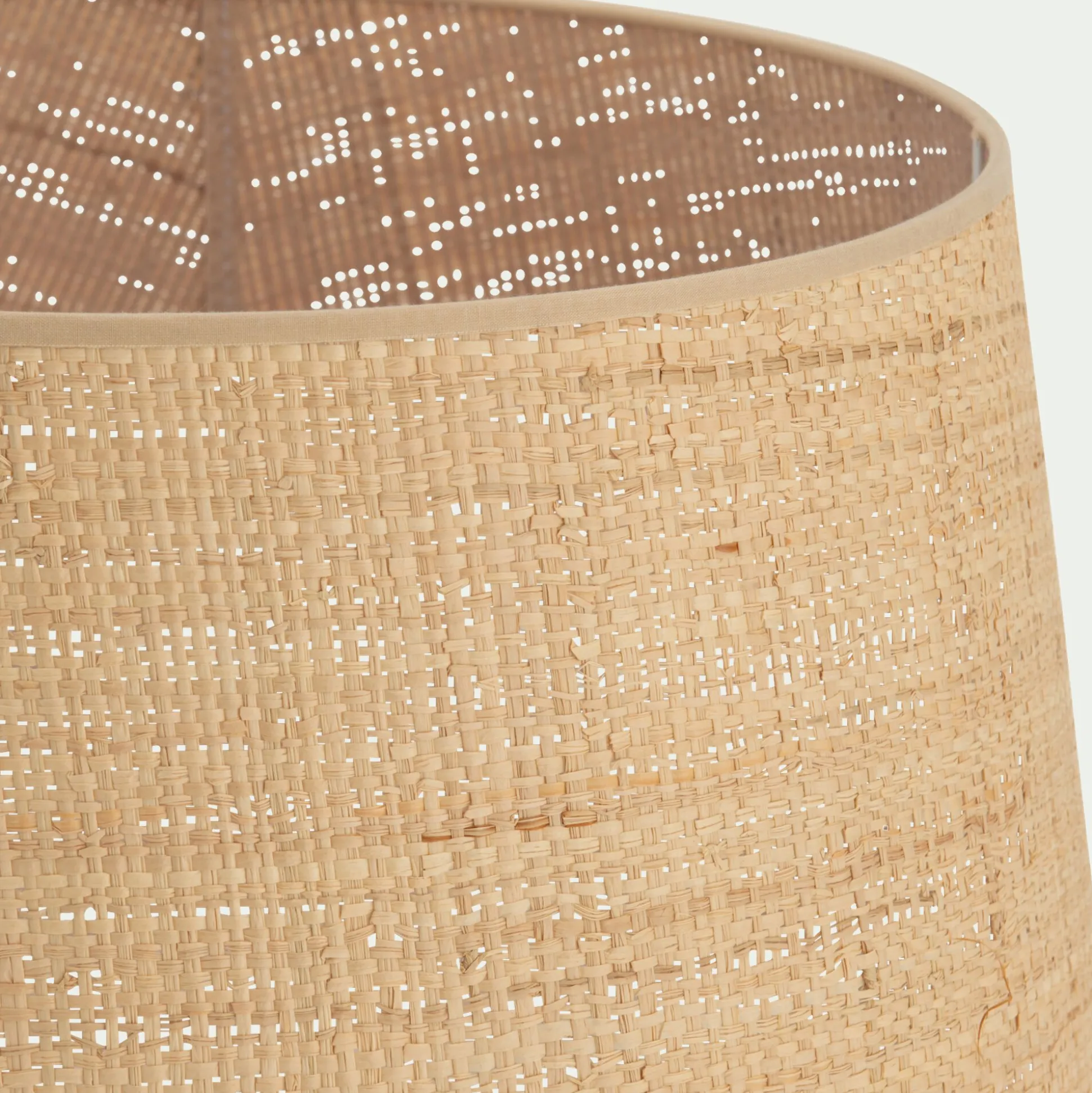 Abat-jour tambour en raphia D45cm - naturel