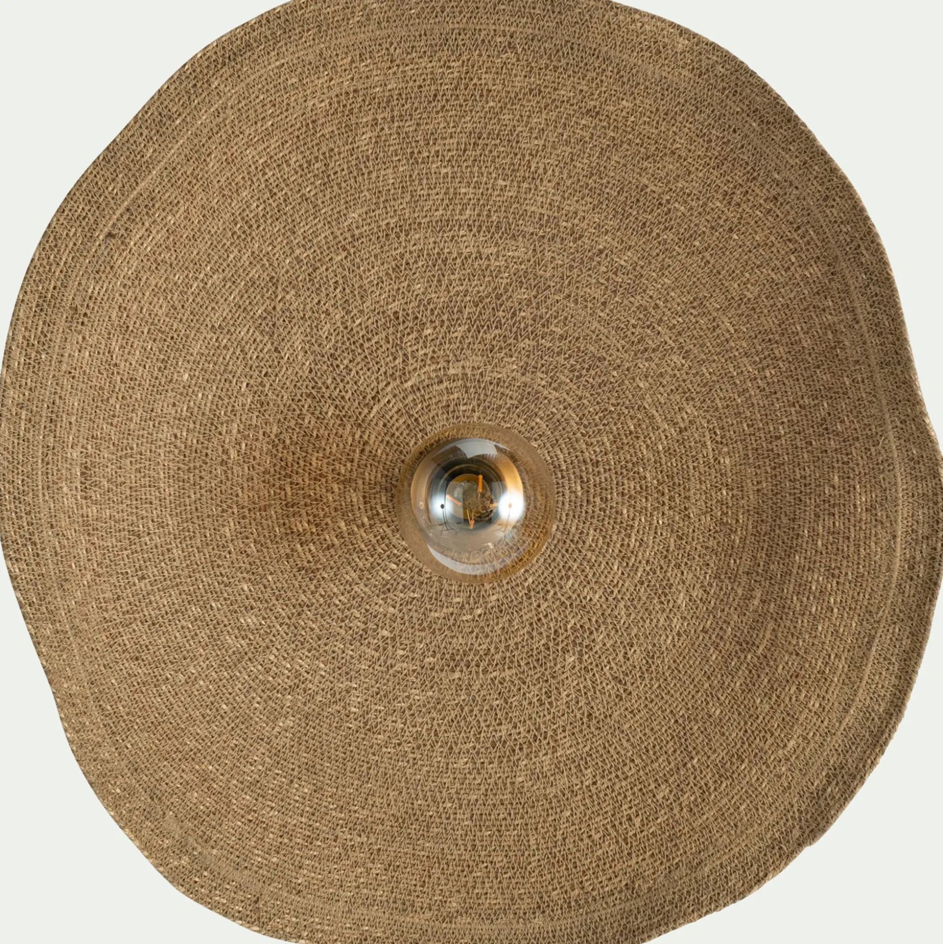 Applique murale électrifiée en jonc de mer D61cm - naturel