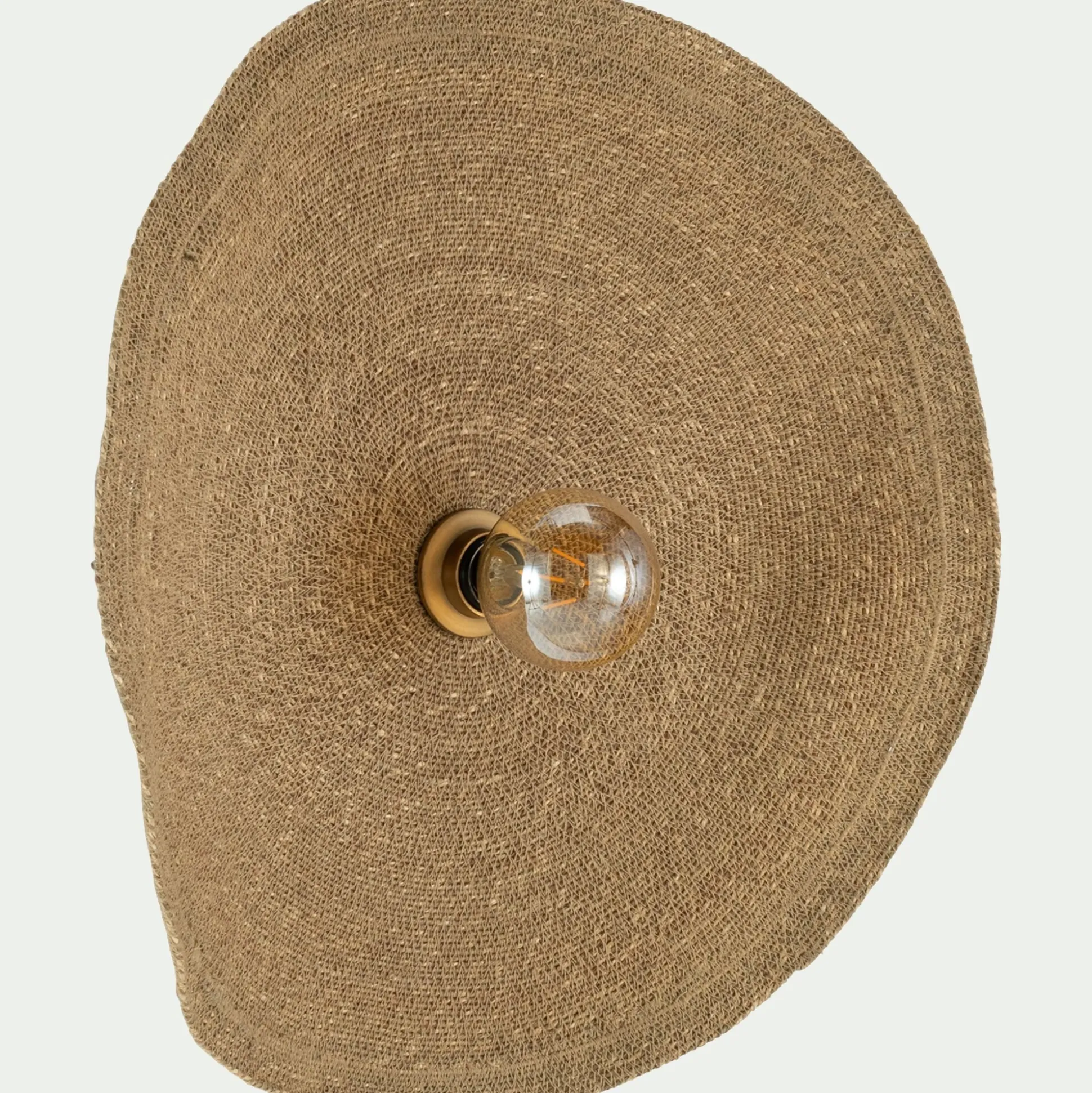 Applique murale électrifiée en jonc de mer D61cm - naturel