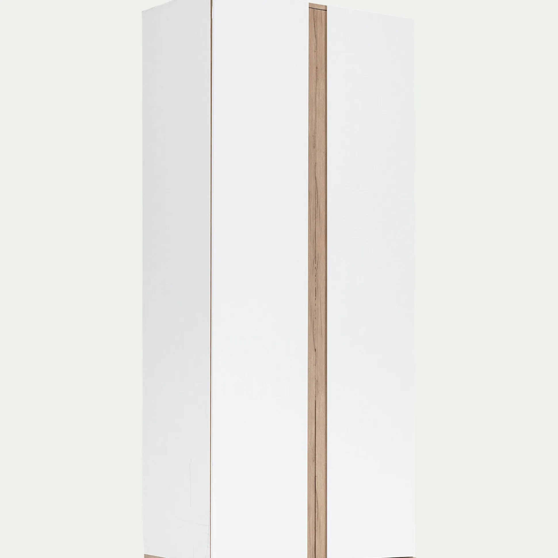 Armoire de dressing 2 portes battantes en bois effet chêne H235xL100cm - blanc