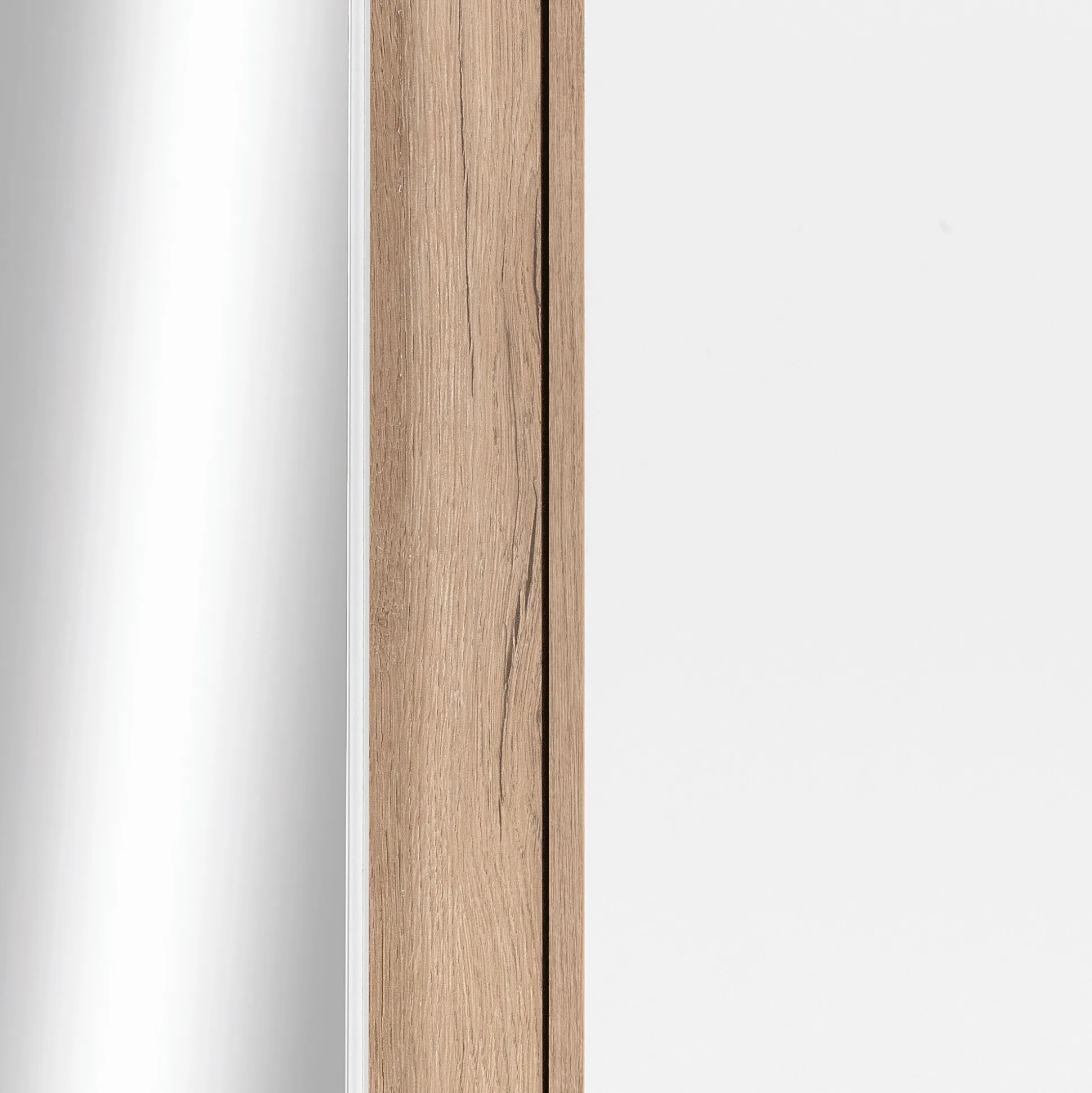 Armoire dressing d'angle avec 1 porte en bois effet chêne - blanc H235xL96cm