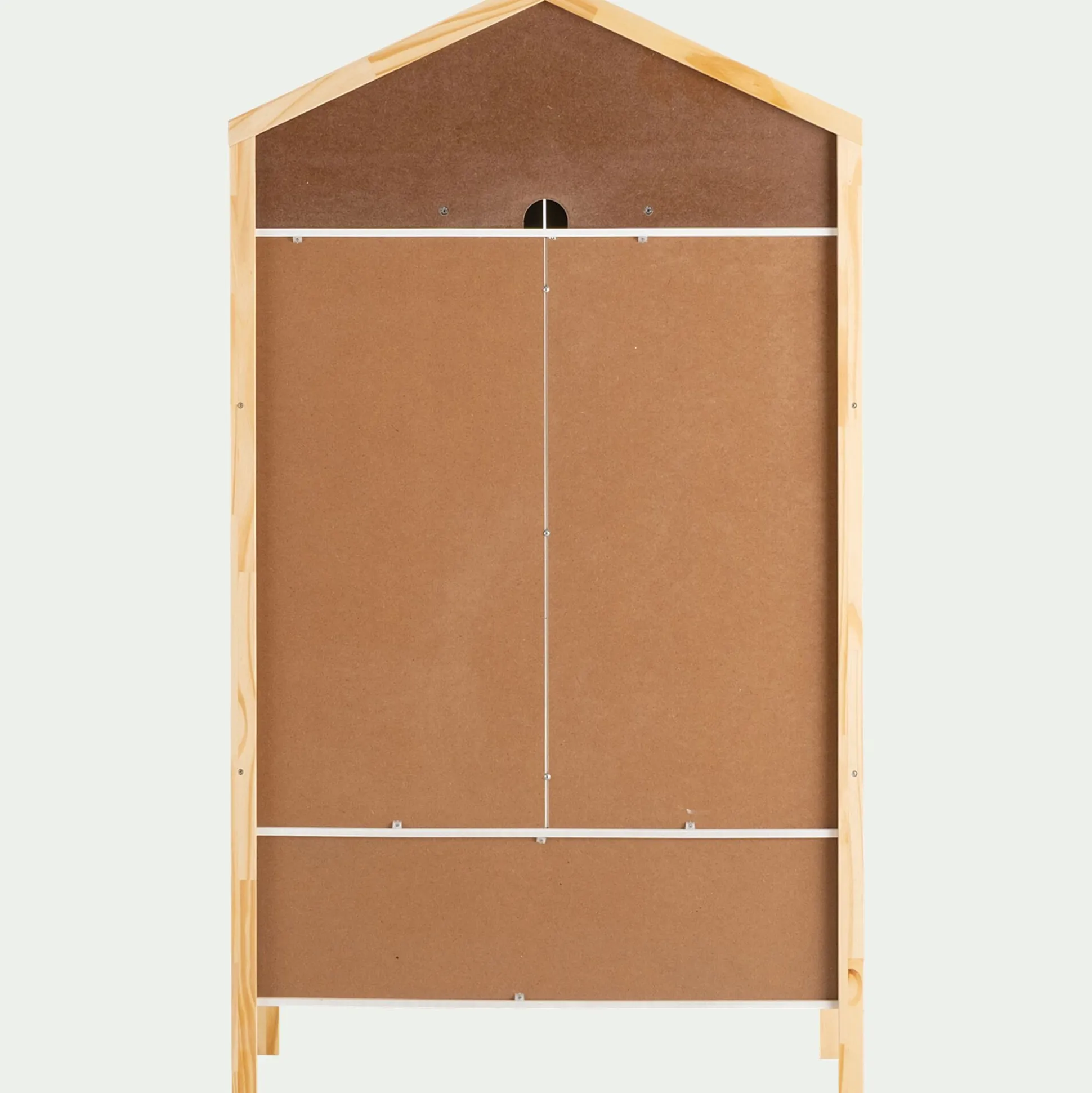 Armoire forme de maison en bois H185cm - blanc