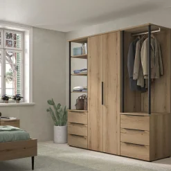 Armoire 2 portes en bois H210cm - bois clair