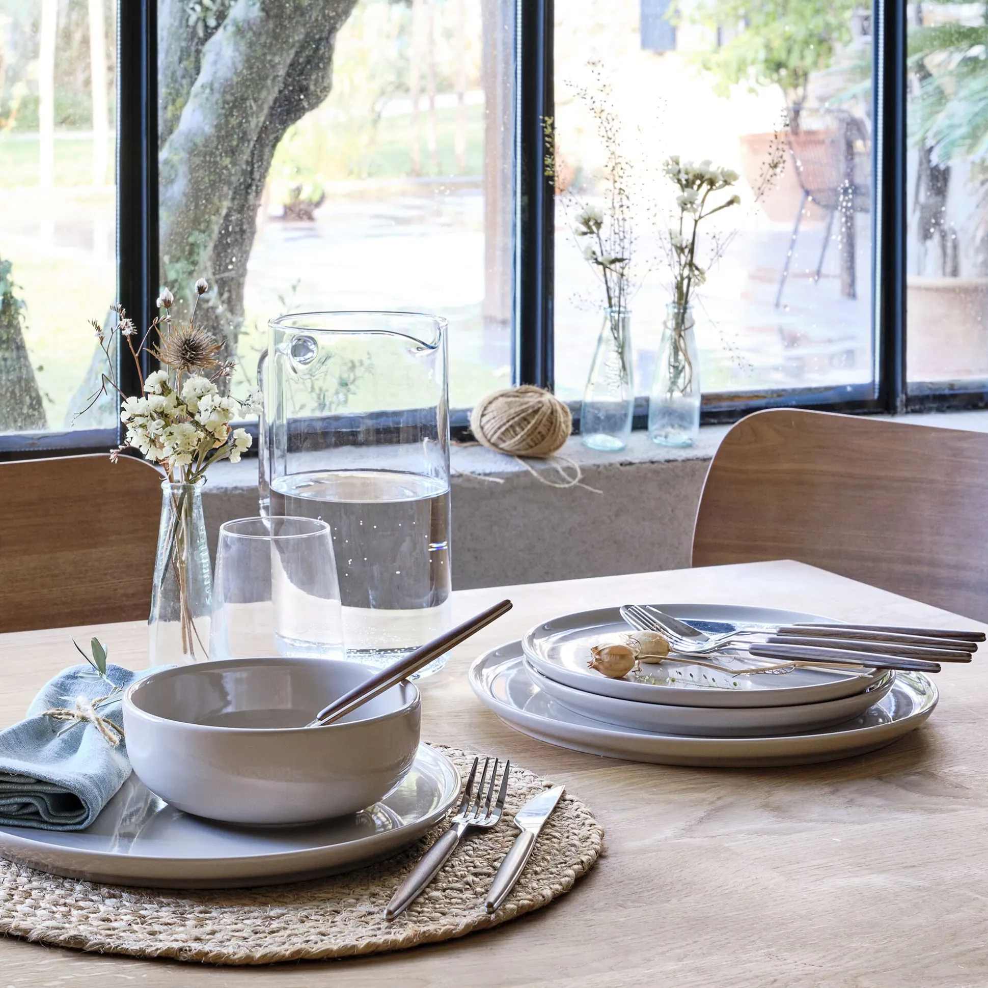 Assiette creuse en faïence D15cm - beige alpilles