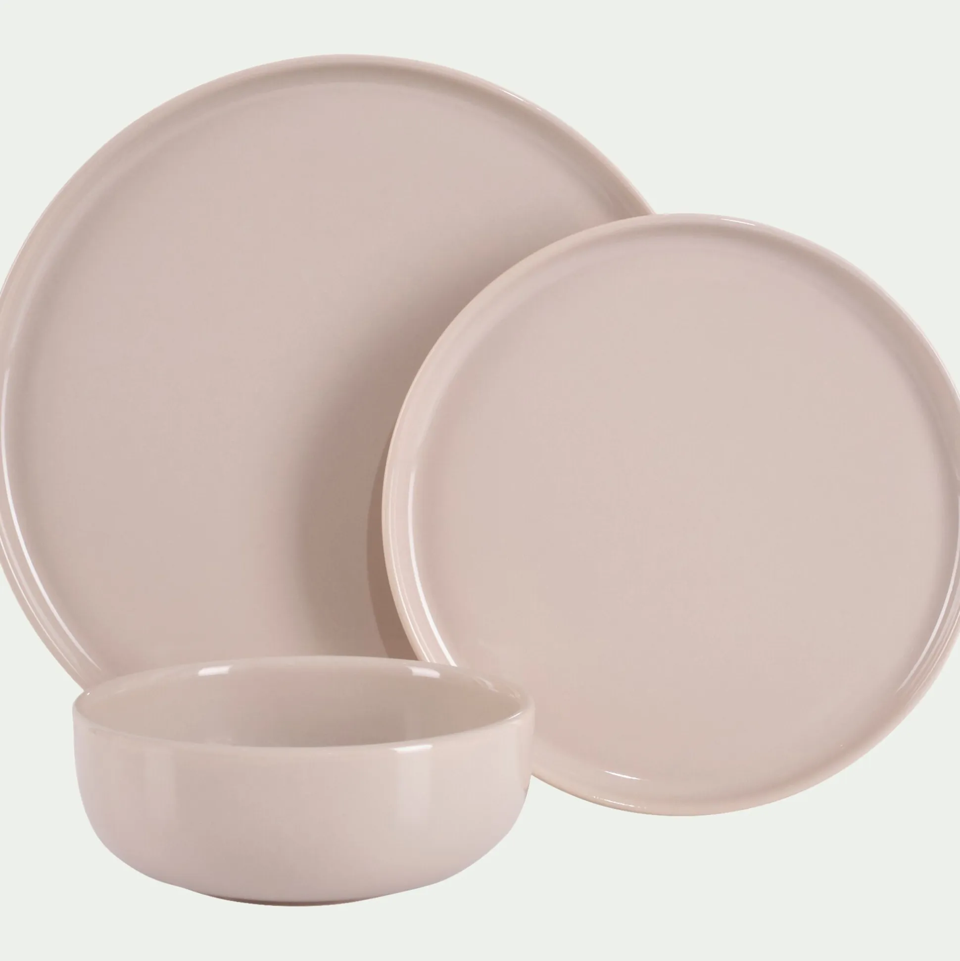 Assiette creuse en faïence D15cm - beige alpilles