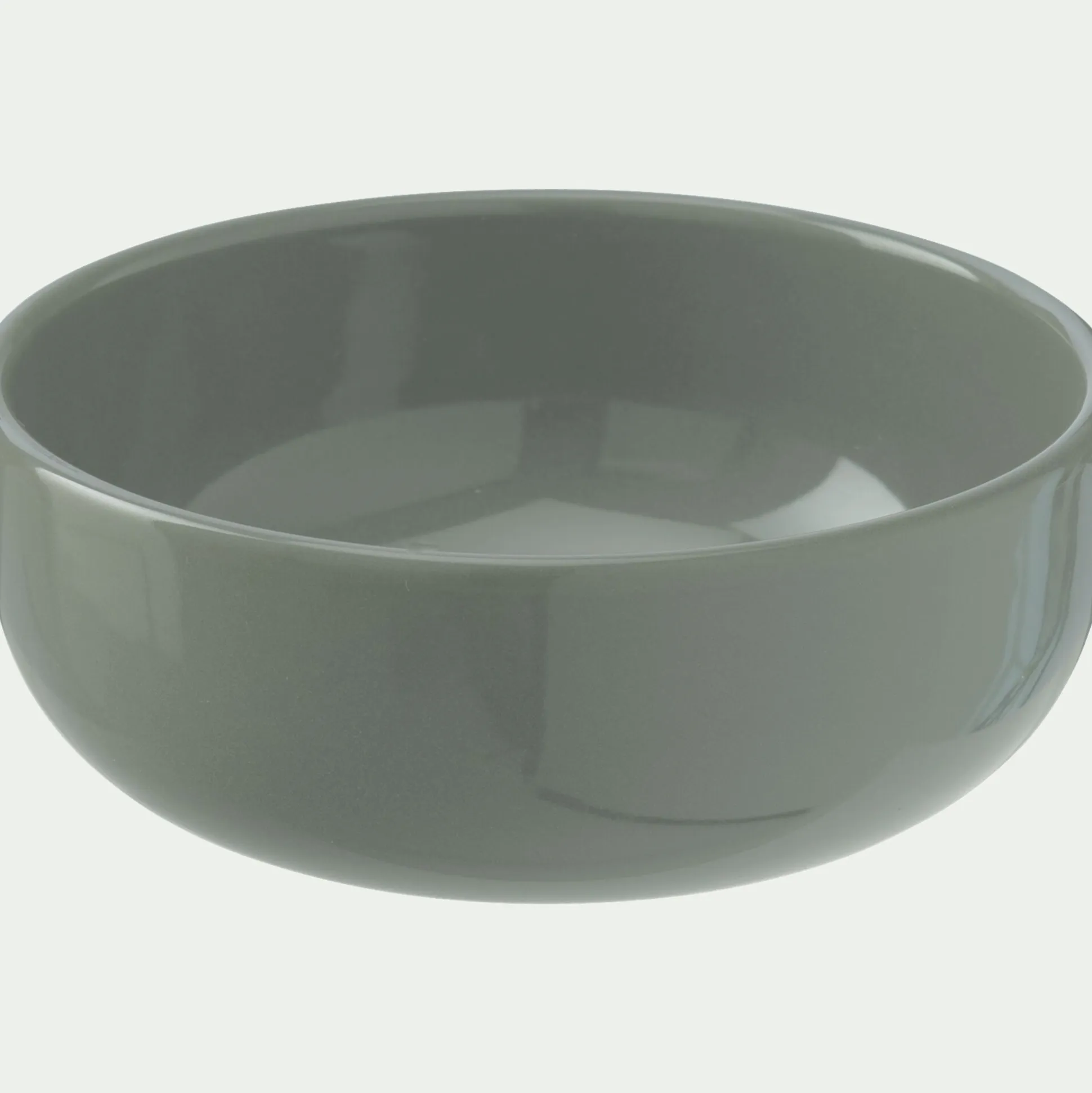 Assiette creuse en faïence D15cm - vert cèdre