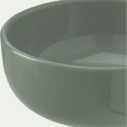 Assiette creuse en faïence D15cm - vert cèdre
