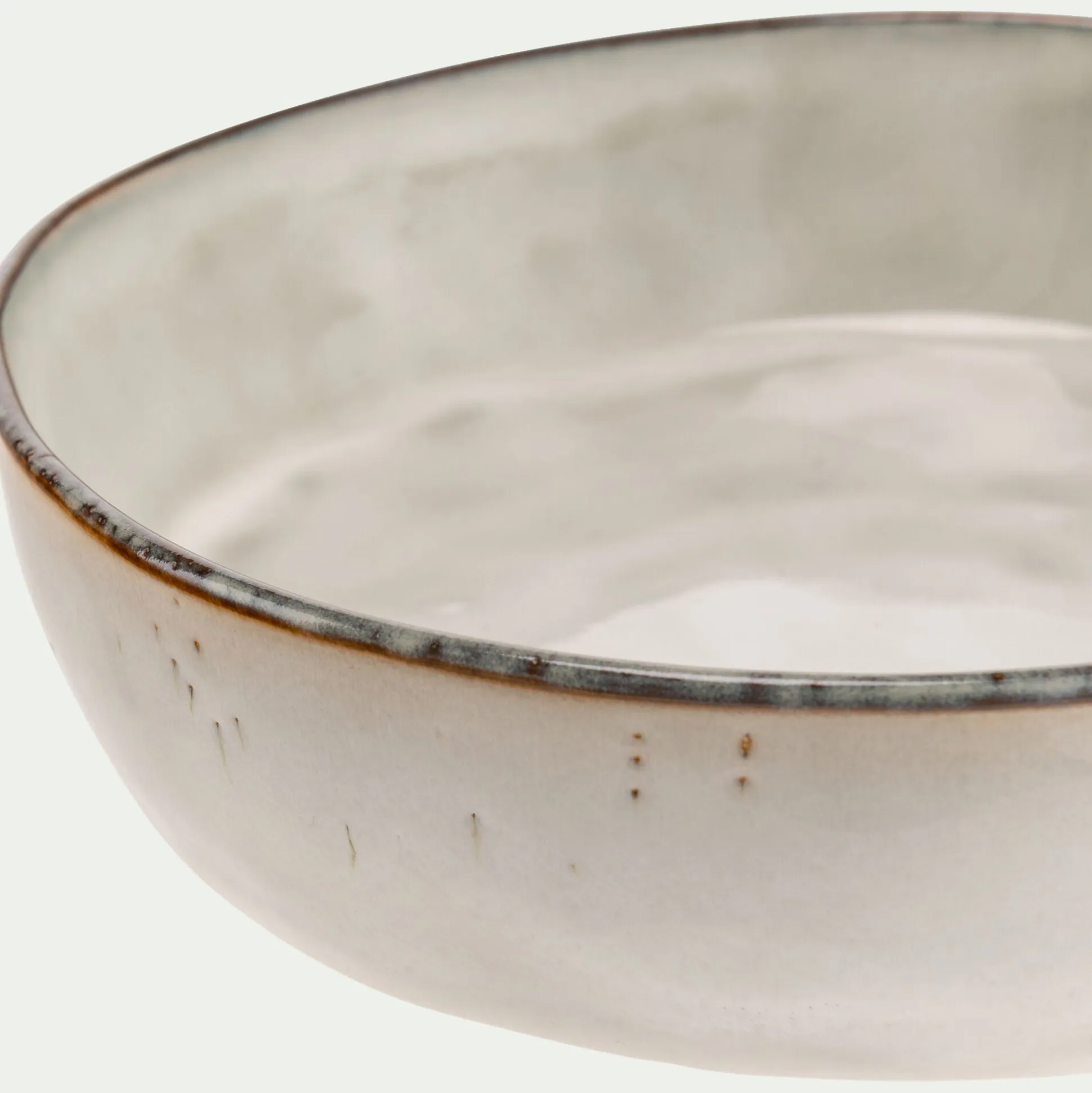 Assiette creuse en grès D20cm - beige roucas
