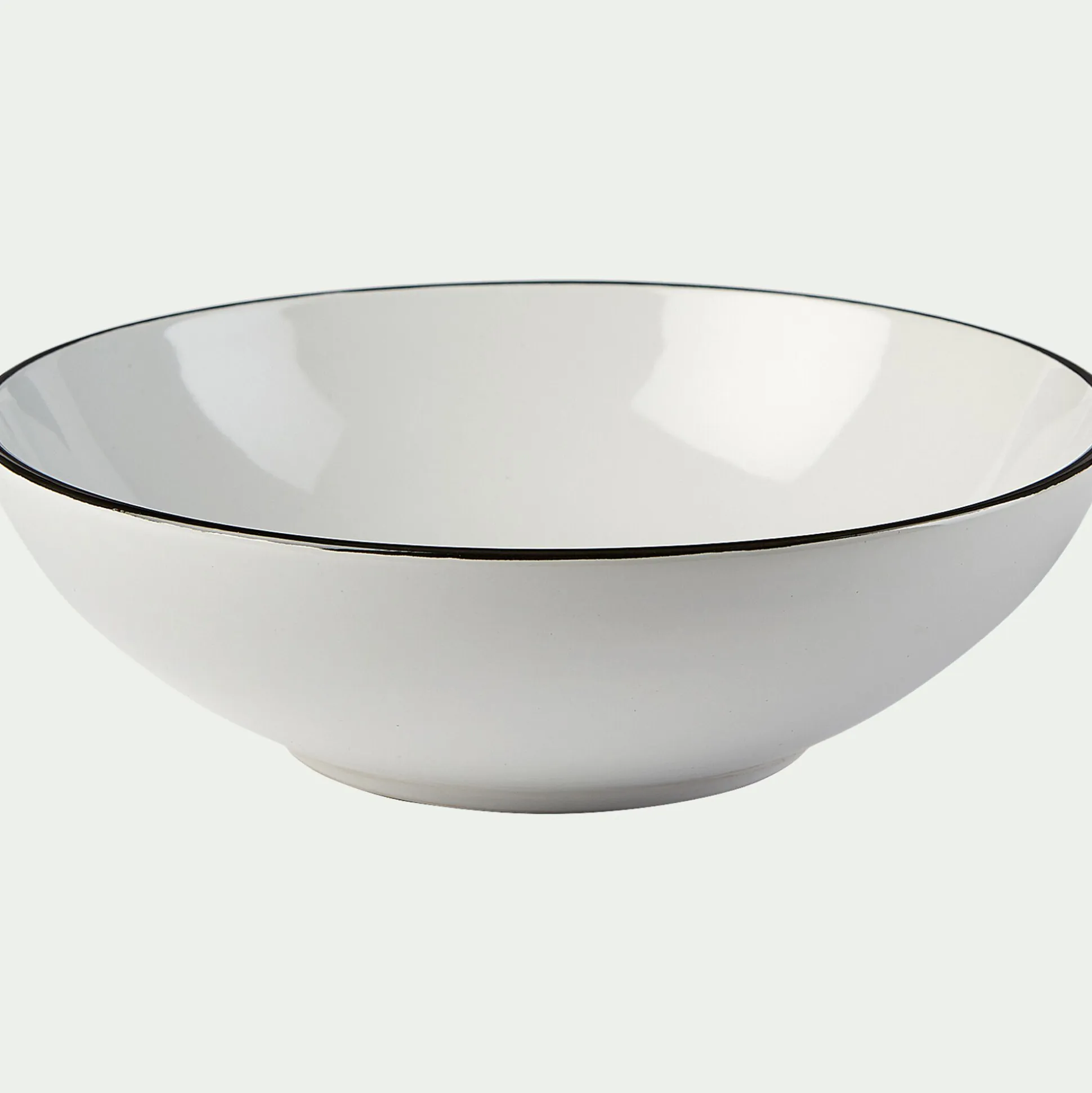 Assiette creuse en grès D18,5cm - blanc