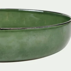 Assiette creuse en grès D20cm - vert avocado