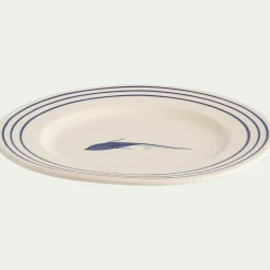Assiette à dessert en faïence avec motif D22cm - blanc