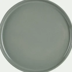 Assiette à dessert en faïence D22,3cm - vert cèdre
