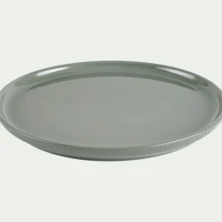 Assiette à dessert en faïence D22,3cm - vert cèdre