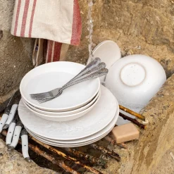 Assiette à dessert en faïence D20cm - blanc ventoux