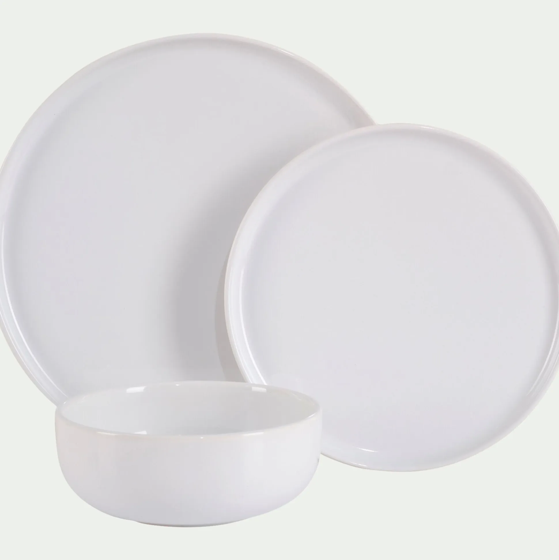 Assiette à dessert en faïence D22,3cm - blanc ventoux