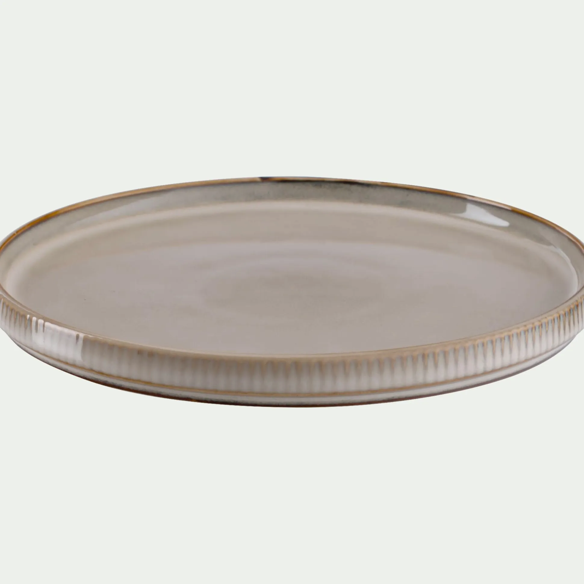 Assiette à dessert en grès D21,3cm - beige