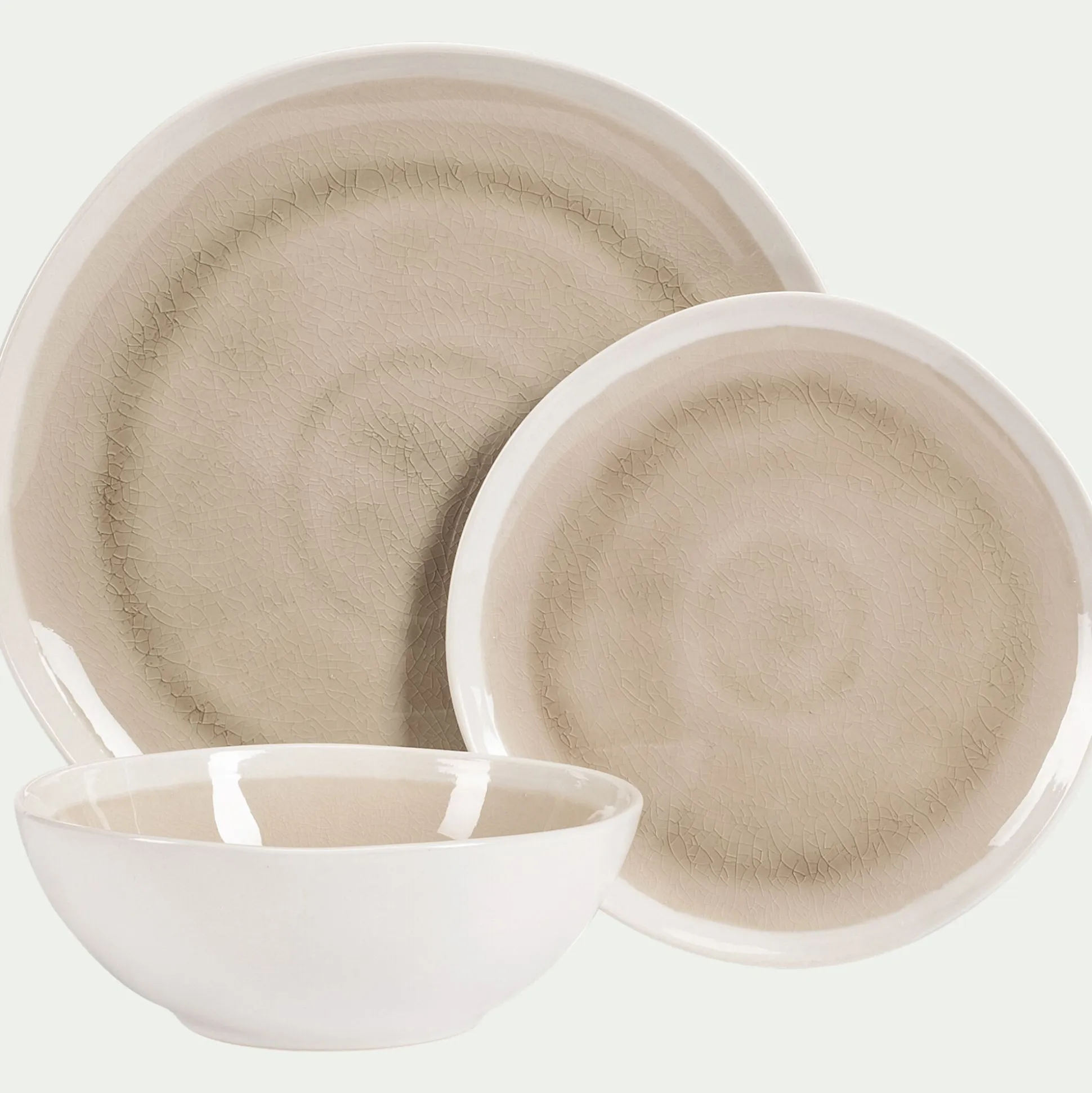 Assiette à dessert en grès D20,5cm - beige alpilles