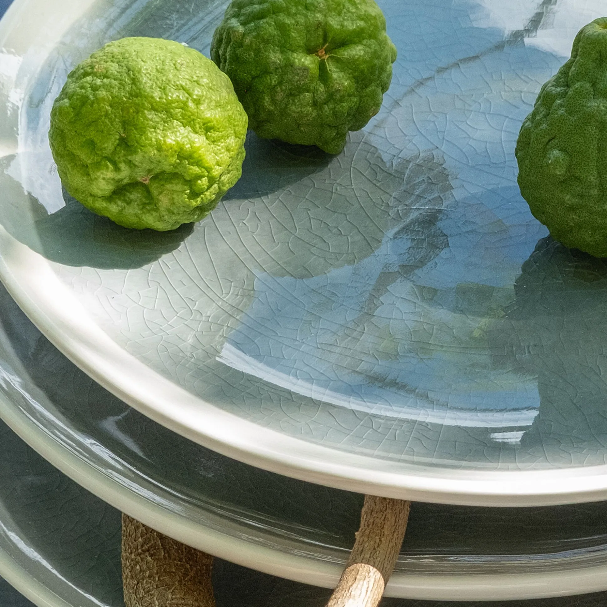 Assiette à dessert en grès D20,5cm - bleu autan