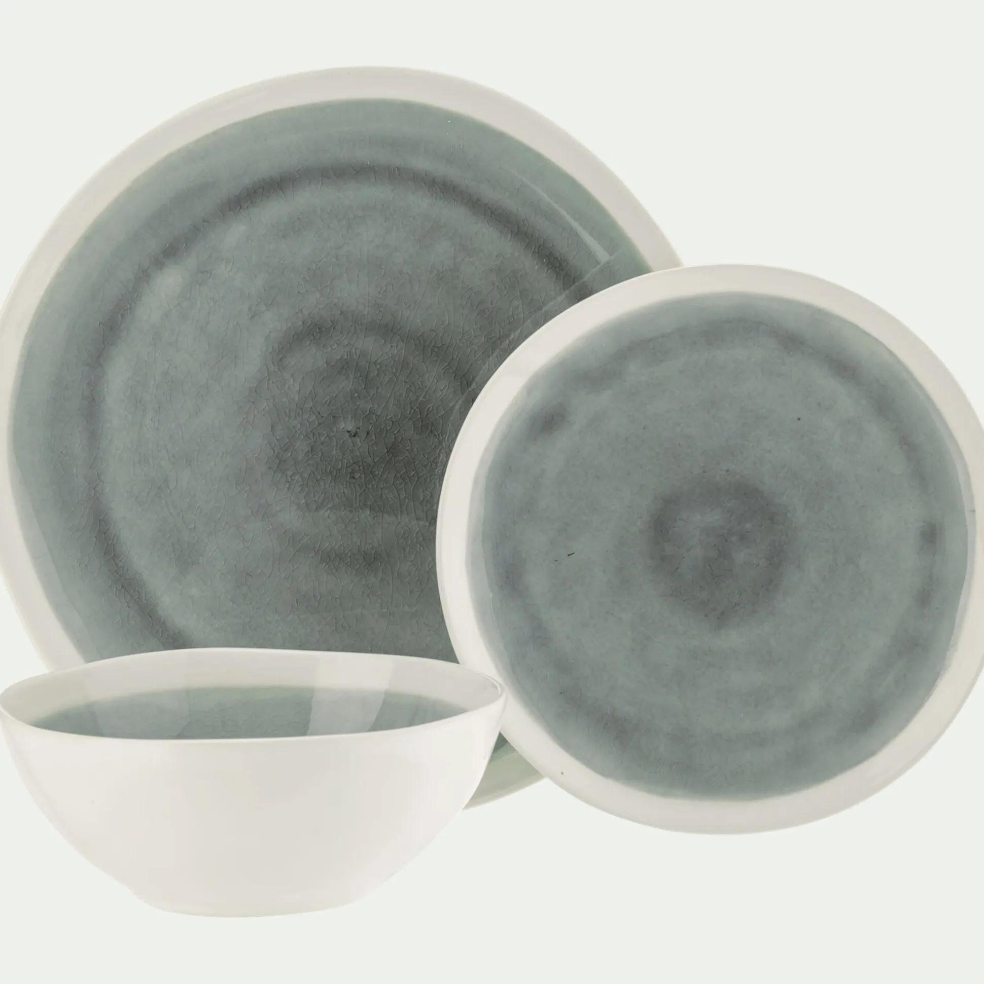 Assiette à dessert en grès D20,5cm - bleu autan