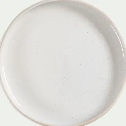 Assiette à dessert en grès D21cm - blanc